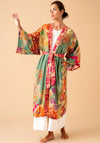 Powder Birds and Blooms Kimono Gown, Sage