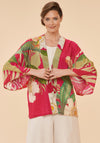 Powder Delicate Tropical One Size Kimono Jacket, Dark Rose
