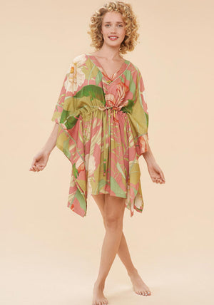 Powder Delicate Tropical Beach Cover Up, Candy One Size