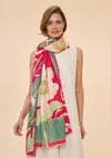 Powder Delicate Tropical Scarf, Dark Rose