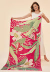 Powder Delicate Tropical Scarf, Dark Rose