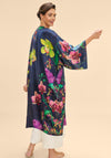 Powder Exotic Evening Kimono Gown One Size, Ink