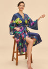 Powder Exotic Evening Kimono Gown One Size, Ink