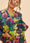 Powder Exotic Evening Large Quilted Washbag, Ink Multi