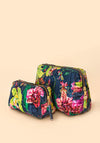 Powder Exotic Evening Large Quilted Washbag, Ink Multi