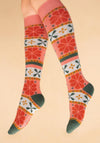 Powder Fair Isle Knee-High Socks, Petal