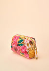 Powder Impressionist Floral Quilted Small Vanity Bag, Mustard
