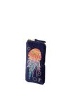 Powder Jolly Jelly Velvet Embroidered Sunglasses Pouch, Navy