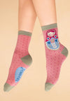 Powder Matryoshka Doll Ankle Socks, Petal
