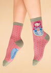 Powder Matryoshka Doll Ankle Socks, Petal