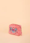 Powder Matryoshka Doll Velvet Embroidered Make Up Bag, Petal