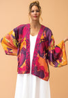 Powder Oversized Blooms Kimono Jacket, Mustard