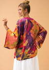 Powder Oversized Blooms Kimono Jacket, Mustard