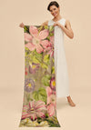 Powder Oversized Botanicals Wool Wrap Scarf, Green Multi