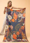 Powder Pheasant Amongst Foliage Printed Scarf, Denim