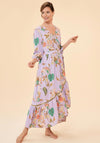 Powder Prancing Tiger Wrap Dress, Lilac