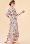 Powder Prancing Tiger Wrap Dress, Lilac
