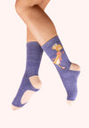 Powder Skating Deer Glitter Ankle Socks, Blue