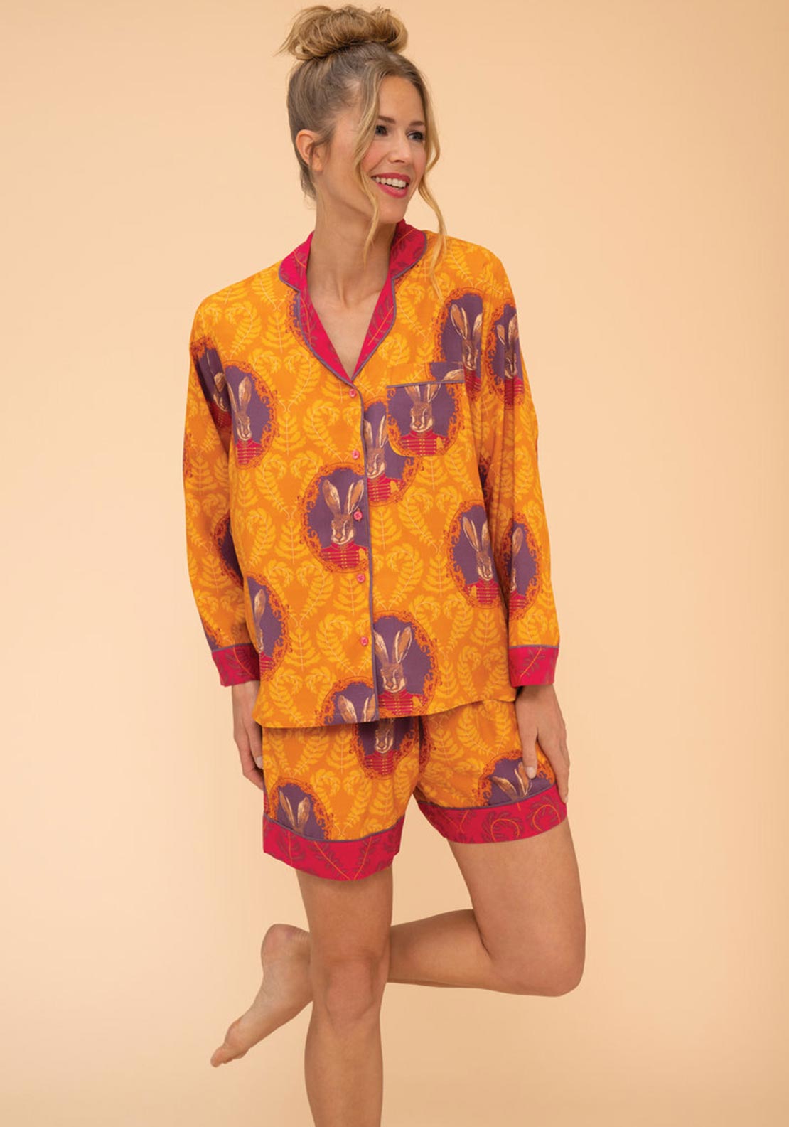 Powder Super Soft Regal Hare Pyjamas, Mustard - McElhinneys