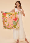Powder Tropical Flora and Fauna Silk Scarf, Petal