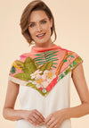 Powder Tropical Flora and Fauna Silk Scarf, Petal