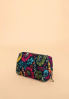 Powder Vintage Petal Quilted Vanity Bag, Ink