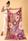 Powder Wild Woodland Printed Scarf, Damson