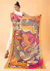 Powder Winter Wonderland Printed Scarf, Damson