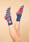 Powder Wooly Westie Ankle Socks, Denim