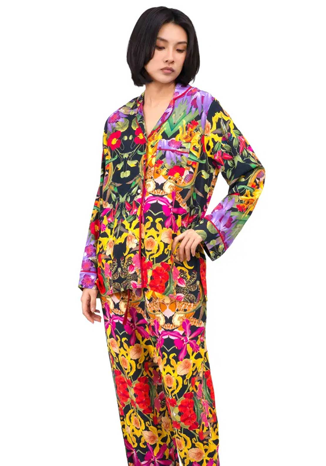 Powder Botanical Kaleidoscope Pyjama Set, Red Multi