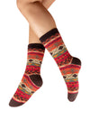 Powder Cosy Fair Isle Socks, Orange Multi