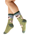 Powder Cosy Sheep Socks, Green