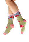 Powder Cosy Toadstool Socks, Green Multi