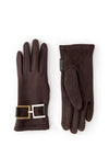 DANA FAUX SUEDE GLOVES CHOCOLATE