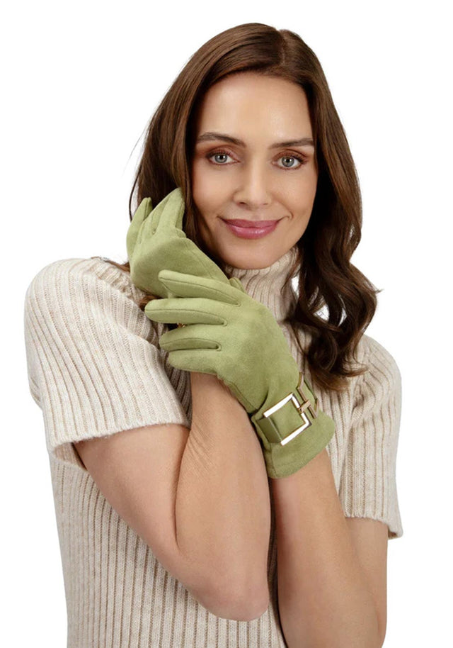 DANA FAUX SUEDE GLOVES SAGE