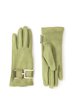DANA FAUX SUEDE GLOVES SAGE
