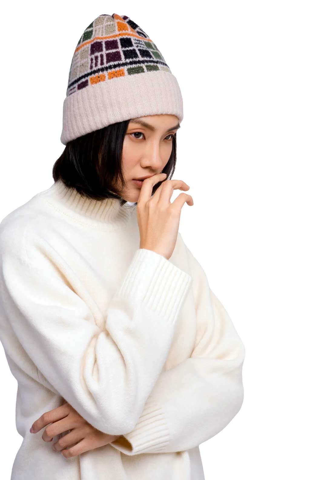 Powder Dani Beanie Hat, Cream