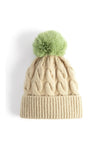 ELISE BOBBLE HAT CREAM SAGE