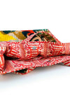 Powder Exotic Leaves Quilted Tote Bag, Red Multi