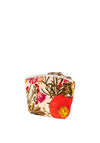 Powder Fine Flower Mini Velvet Pouch, Cream