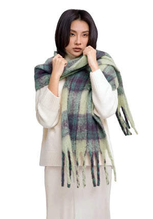 Powder Flora Cosy Scarf, Green & Purple