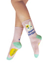Powder Happy Birthday Bunny Ankle Socks, Pink