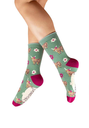HIGHLAND COWS ANKLE SOCK