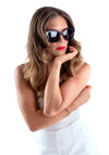 Powder Isolde Sunglasses, Claret Tortoiseshell