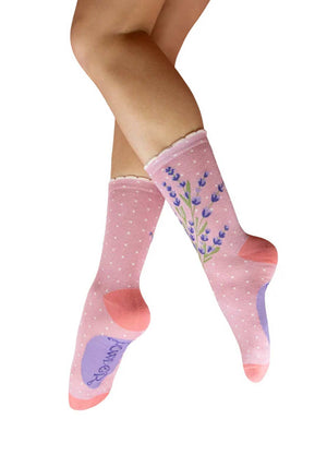 Powder Luscious Lavender Ankle Socks, Pink