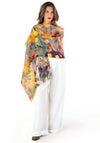 Powder Linen Blend Spring Flora Scarf, Green Multi