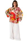 Powder One Size Fine Flowers Kimono Jacket, Cream