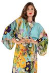 Powder One Size Spring Flora Kimono Gown, Blue Multi