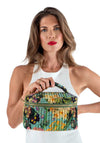 Powder Quilted Velvet Vanity Case, Green
