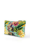 Powder Quilted Velvet Zip Pouch, Green